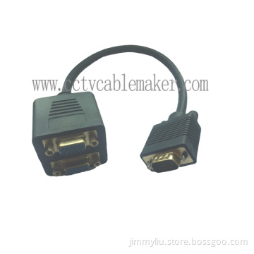 VGA Male to 2 VGA female,VGA splitter cable